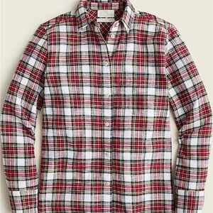 J. Crew Red and White Plaid Button Down Shirt